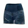 short lightning W print light jeans