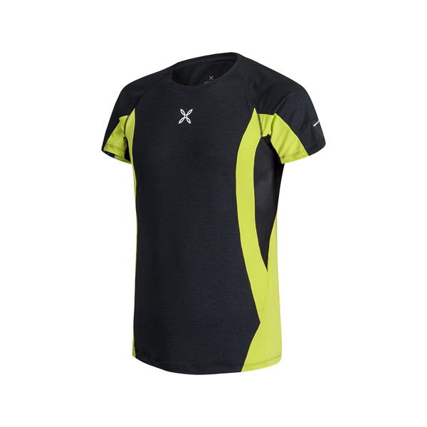 montura-Run-energy-t-shirt-antracite-verde-lime-MTGR36X-9247-fianco