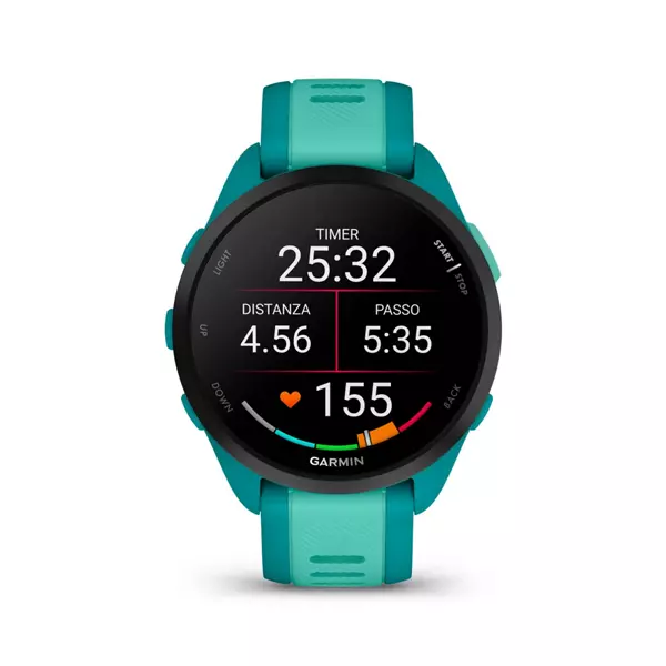 garmin Forerunner 165 music turchese 010-02863-32 frontale