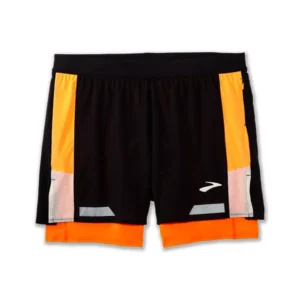brooks Run Visible 5 2in1 short 2.0 black ecru 211517080