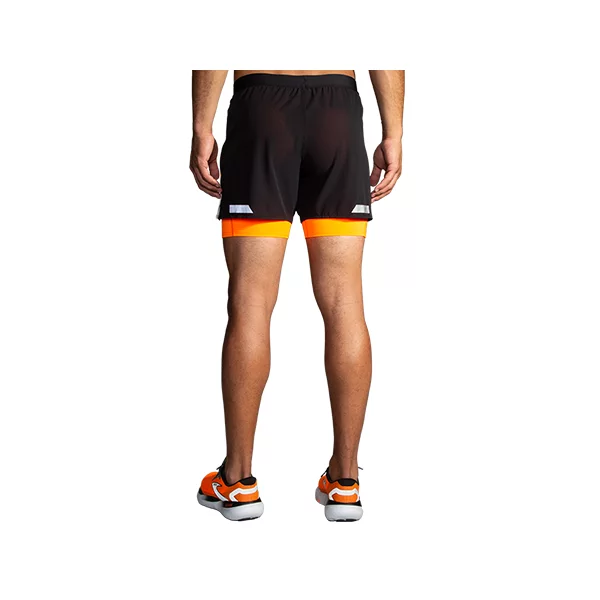brooks Run Visible 5 2in1 short 2.0 black ecru 211517080 retro