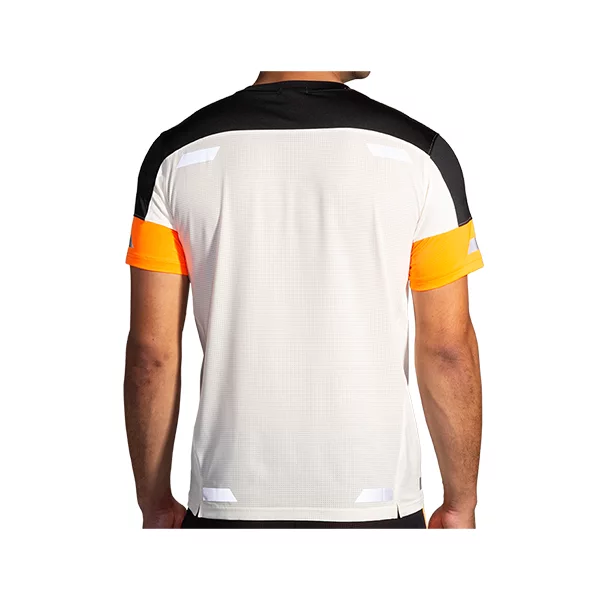 brooks Run Visible short sleeve 2.0 ecru fluoro 211523167 retro