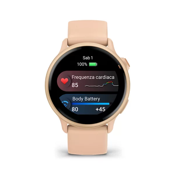garmin Vivoactive 6 pink dawn metallic 010-02985-03 frontale