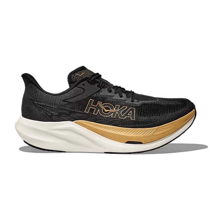 hoka Rocket X3 black gold 1168724 BKGD hoka Rocket X3 black gold 1168724 BKGD