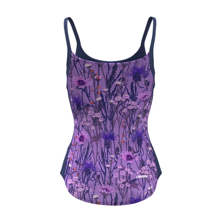 crazy Top shiny W print alpin flower S26196106D-X017 retro