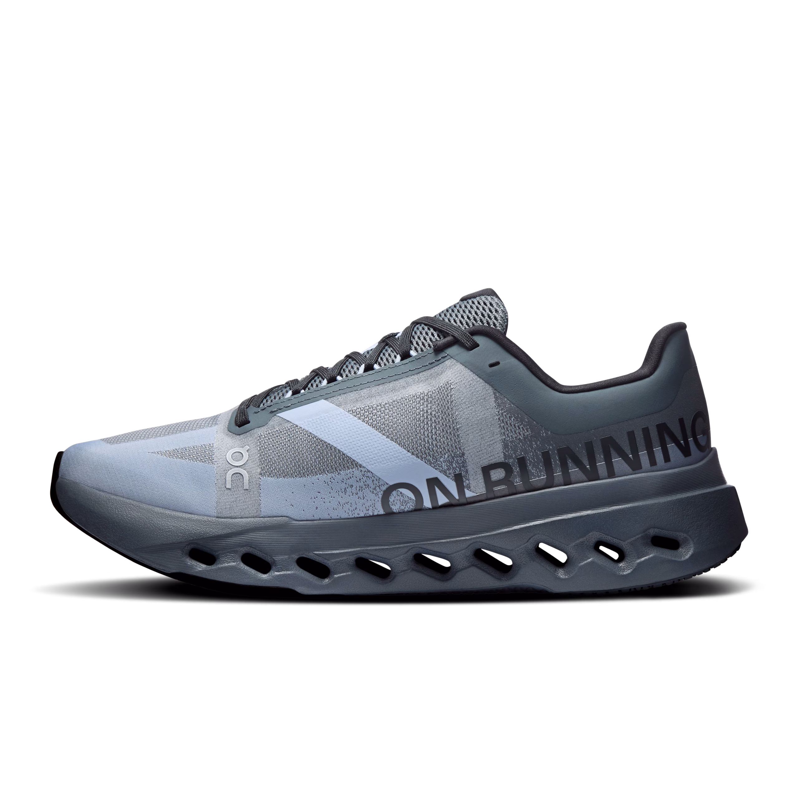 On Cloudsurfer Next lightweight responsive men's running shoe with CloudTec Phase, lateral view