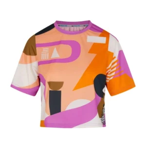 WildTee CROP T-SHIRT W ROAD ABSTRACT WT023WT175
