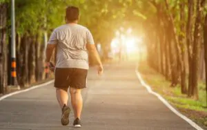 Runner during training